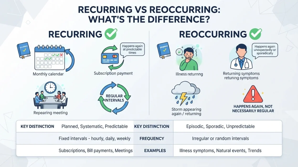 Recurring vs Reoccurring