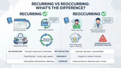Recurring vs Reoccurring