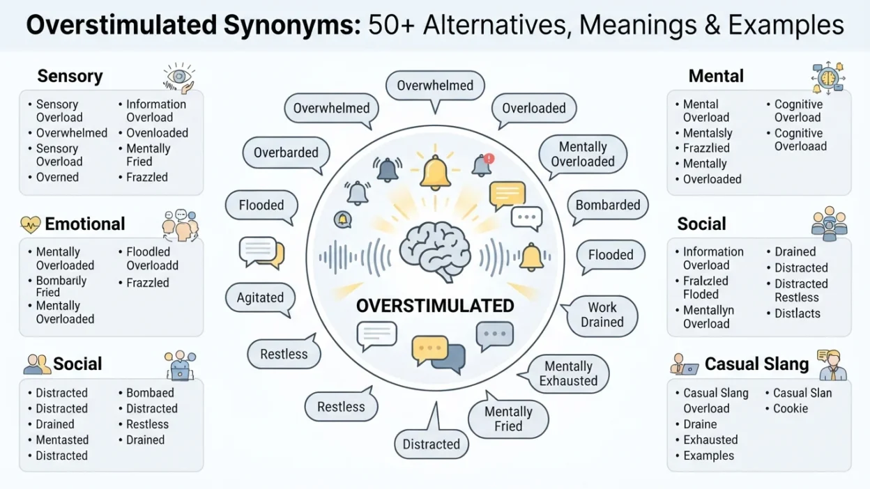Overstimulated Synonyms