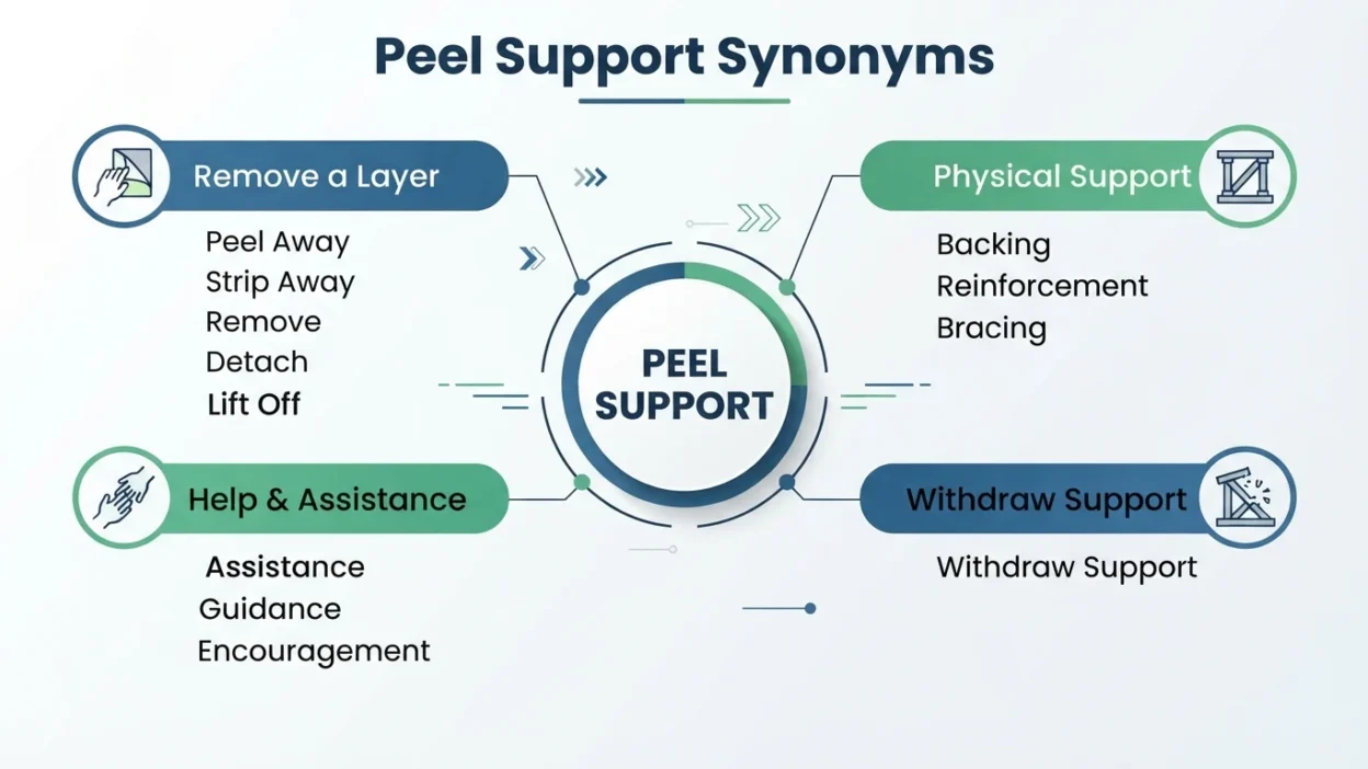 Peel Support Synonyms