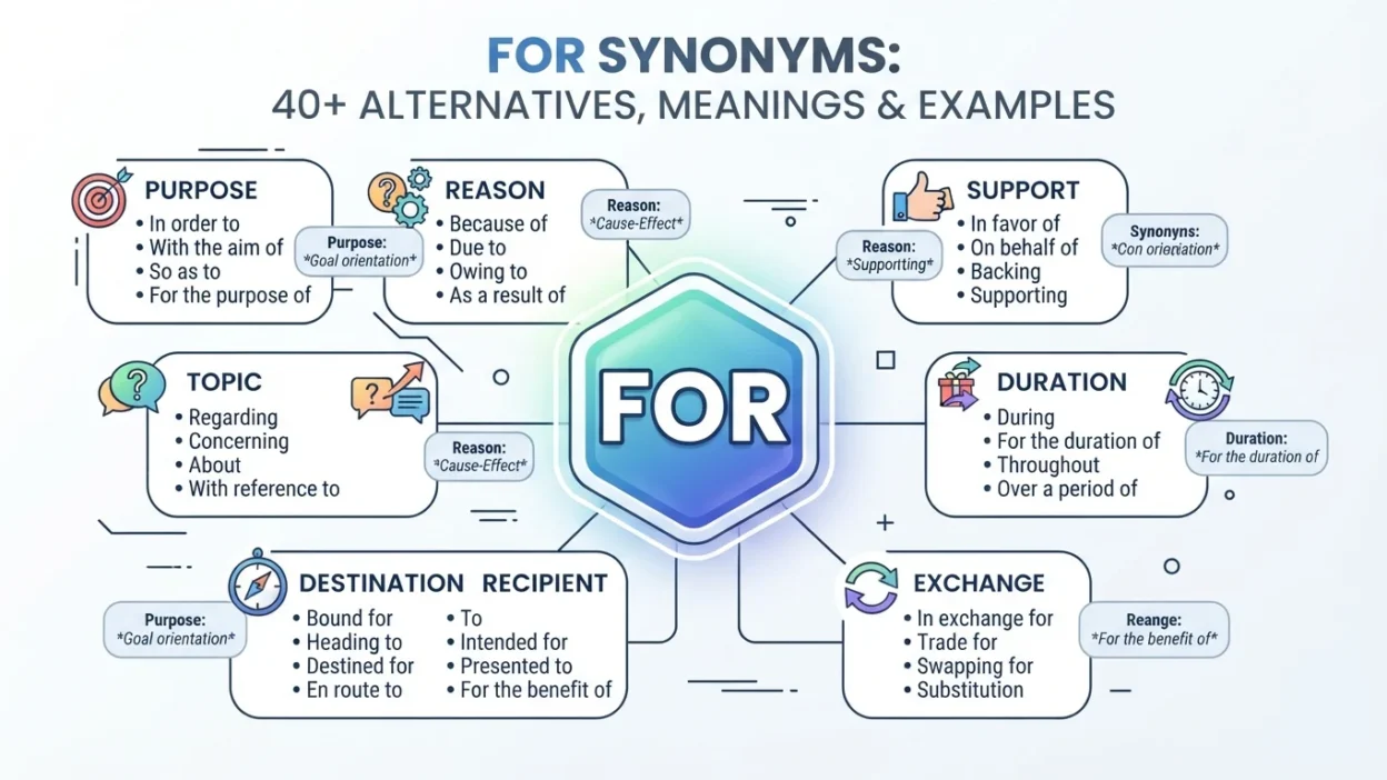 “For” Synonyms