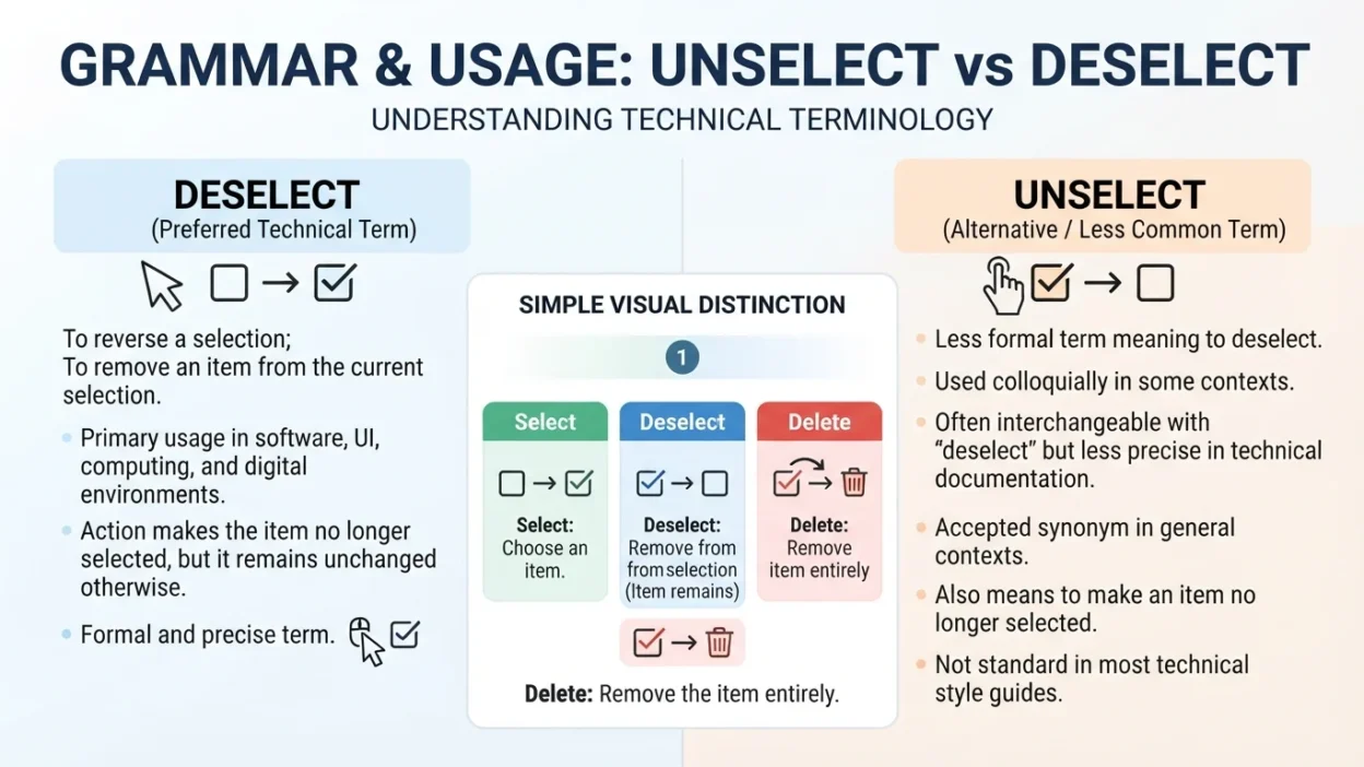 Unselect vs Deselect