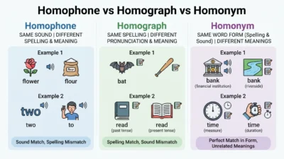 Homophone vs Homograph vs Homonym