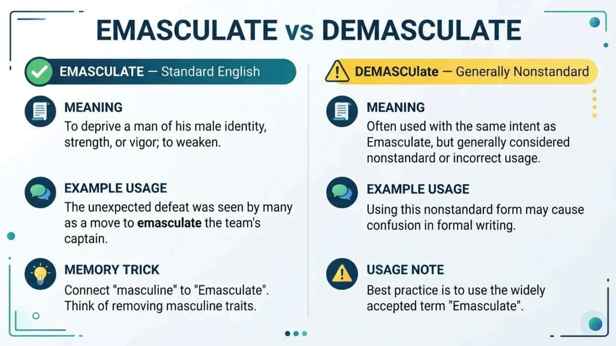 Emasculate vs Demasculate
