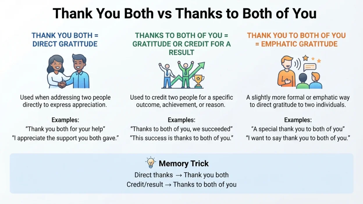 Thank You Both vs Thanks to Both of You