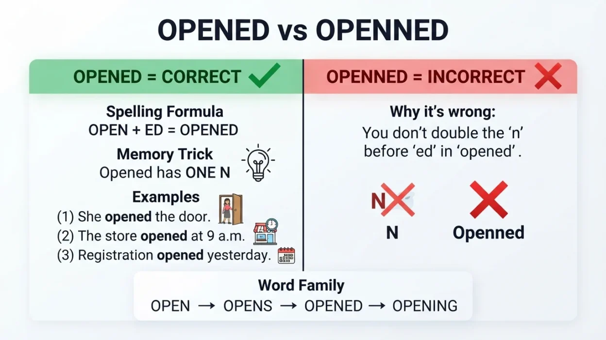 Opened vs Openned