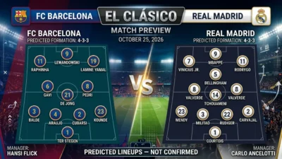 FC Barcelona vs Real Madrid Lineups