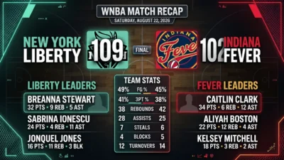 New York Liberty vs Indiana Fever Match Player Stats